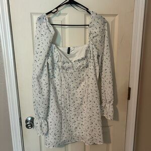 Blue floral mini dress